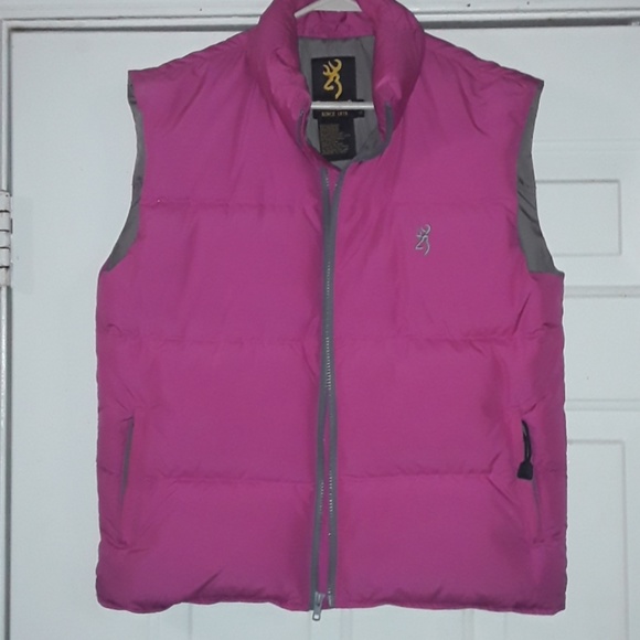 Women's Browning Pink Puffy Goose Down Vest - Picture 2 of 4